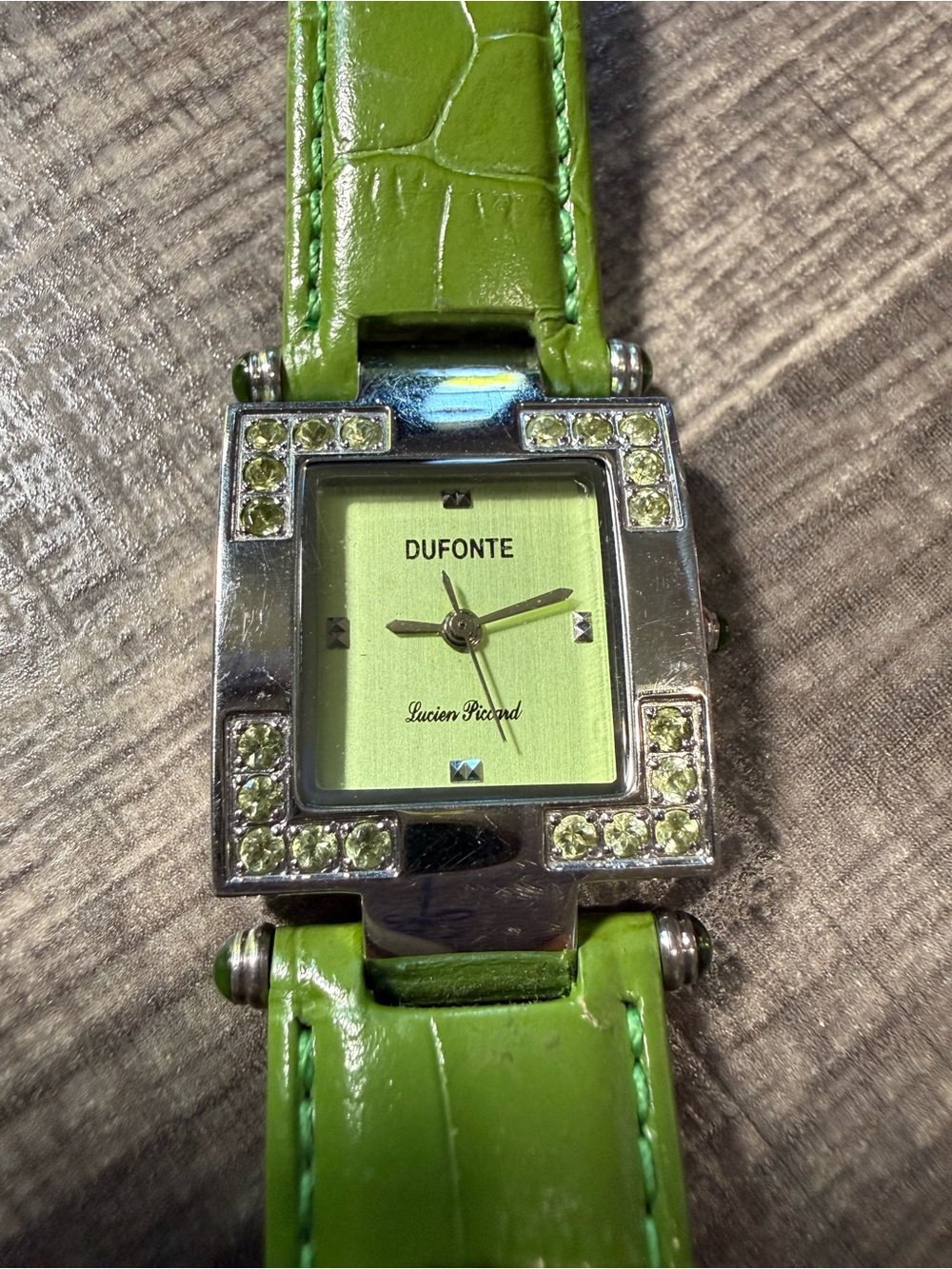 Dufonte Lucien Piccard Lime Green Crystal Accent Watch